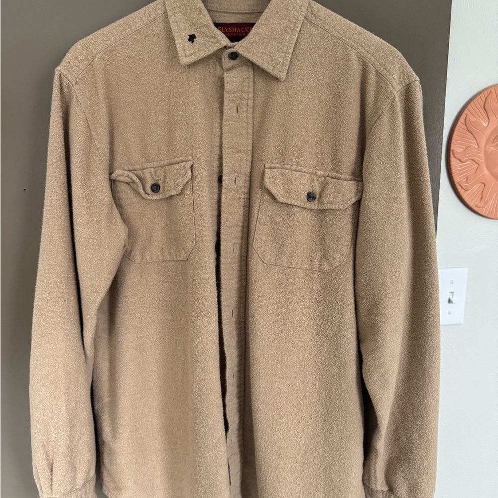 Flyshacker Beige Button-Up Shirt Jacket